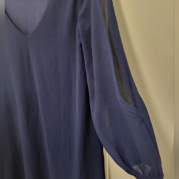 Lulus Shifting Dears Navy Blue Long Sleeve Dress Size Medium - Picture 7 of 12